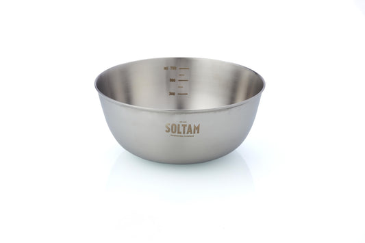 קערה נירוסטה 18 סמ מוברשת עם סימון קיבולת