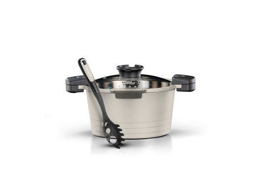 סיר רב תכליתי 24 סמ 4.7 ליטר+כף הגשה BLACK MARBLE לבן