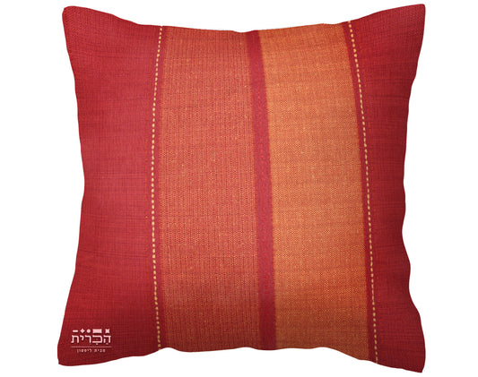 כרית נוי דגם טופז פסים רחבים בגוון אדום