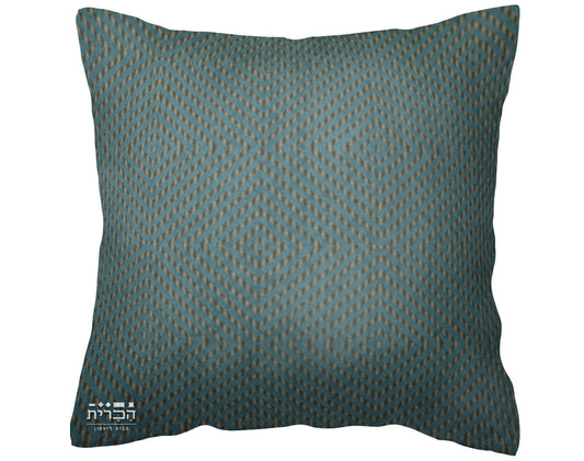 כרית נוי דגם קמלון 6 טקסטורה כחולה ברקע אפור