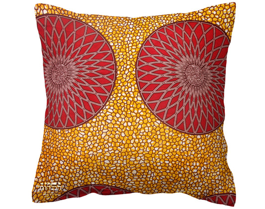 כרית נוי דגם רובל "מעגלים אדומים"