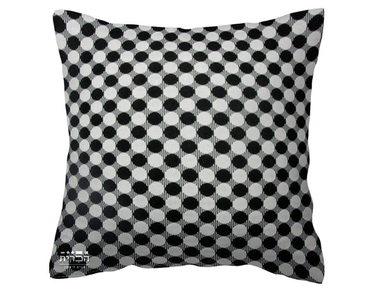 כרית נוי עיגולים שחור לבן