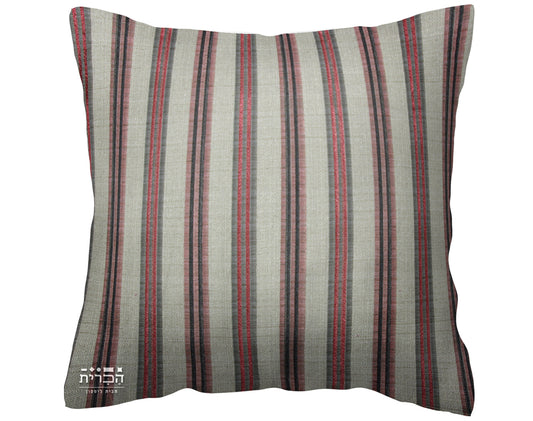 כרית נוי פסים אדום שחור