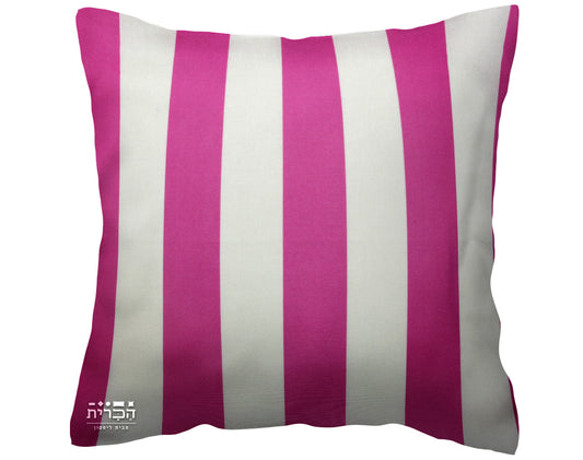 כרית נוי פסים בוורוד