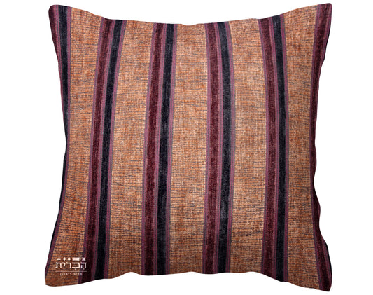 כרית נוי פסים בריק – יין