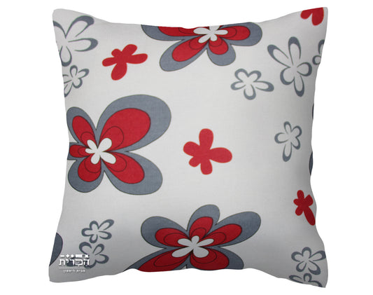 כרית נוי פרחים אדומים