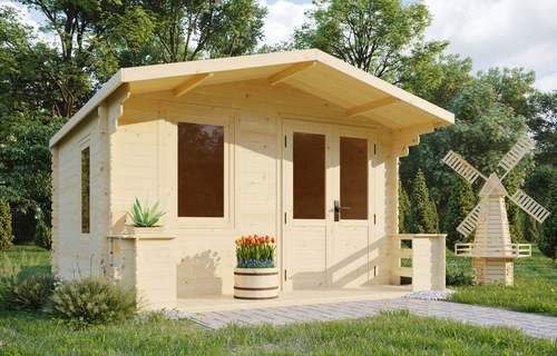 מחסן עץ אירופאי 3.3x3.78 מטר עובי 19 מ"מ מבית Evergreen