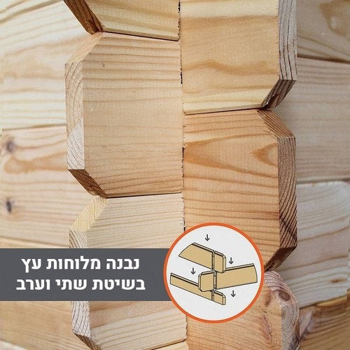 מחסן עץ אירופאי 3.3x3.78 מטר עובי 19 מ"מ מבית Evergreen