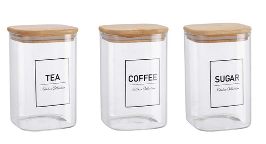 סט תה קפה סוכר מזכוכית BAMBOO