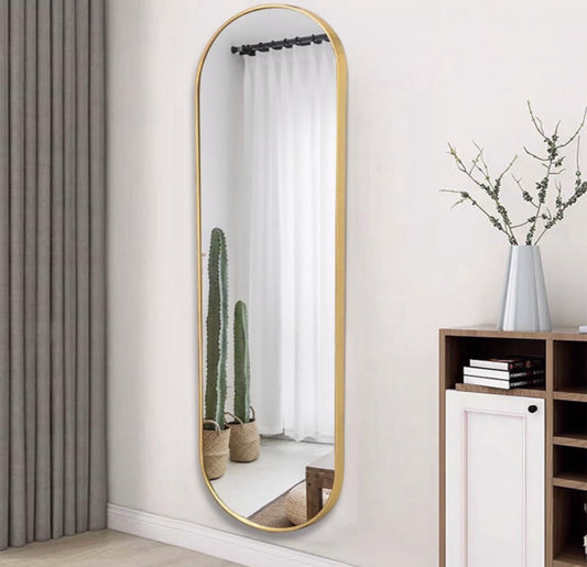 מראה אובלית 40*150 סמ זהב