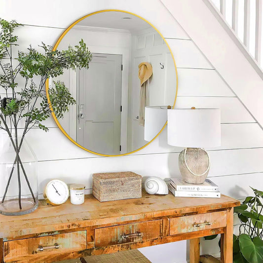 מראה עגולה 80 סמ זהב