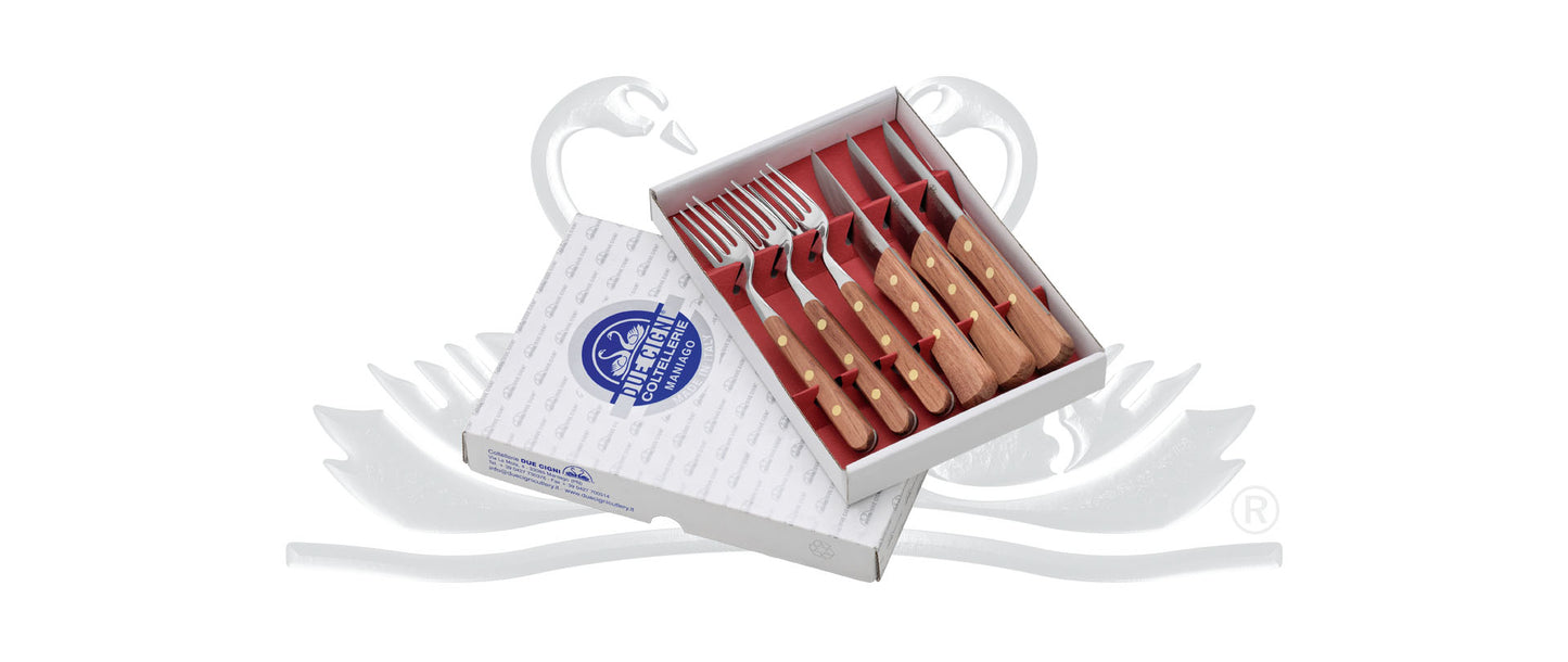 סט סכינים ומזלגות לסטייק באריזת מתנה