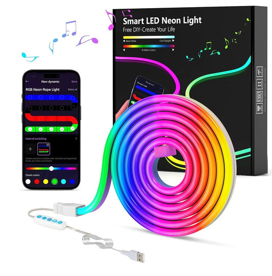 פס לד צבעוני RGB באורך 3 מטרים לתנאי פנים או חוץ כולל אפליקציה לסמארטפון IPHONE ANDROID