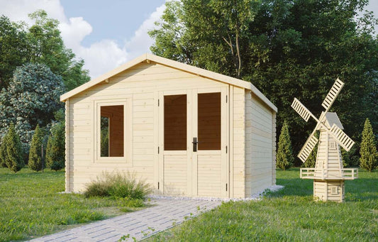 בקתת עץ אירופאי 3.3x2.98 עובי 19 מ"מ