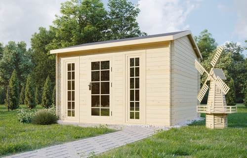 מחסן עץ אירופאי 3x3.5 מטר עובי 19 מ"מ מבית Evergreen