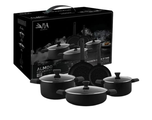 סט סירים 8 חלקים ALMOG צבע שחור