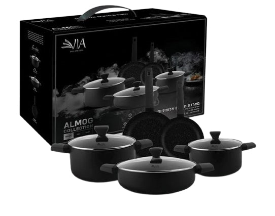 סט סירים 8 חלקים ALMOG צבע שחור