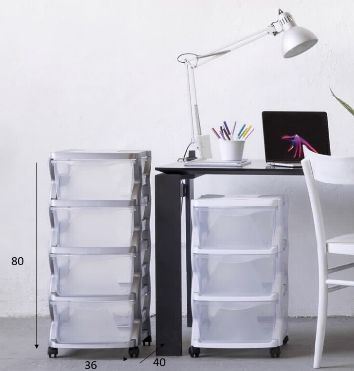 מגירון פלסטיק 3 קומות כסף