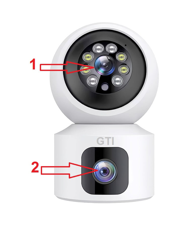 מצלמת אבטחה אלחוטית ממונעת 360 מעלות לבית או לעסק עם 2 עדשות לכיסוי מושלם !