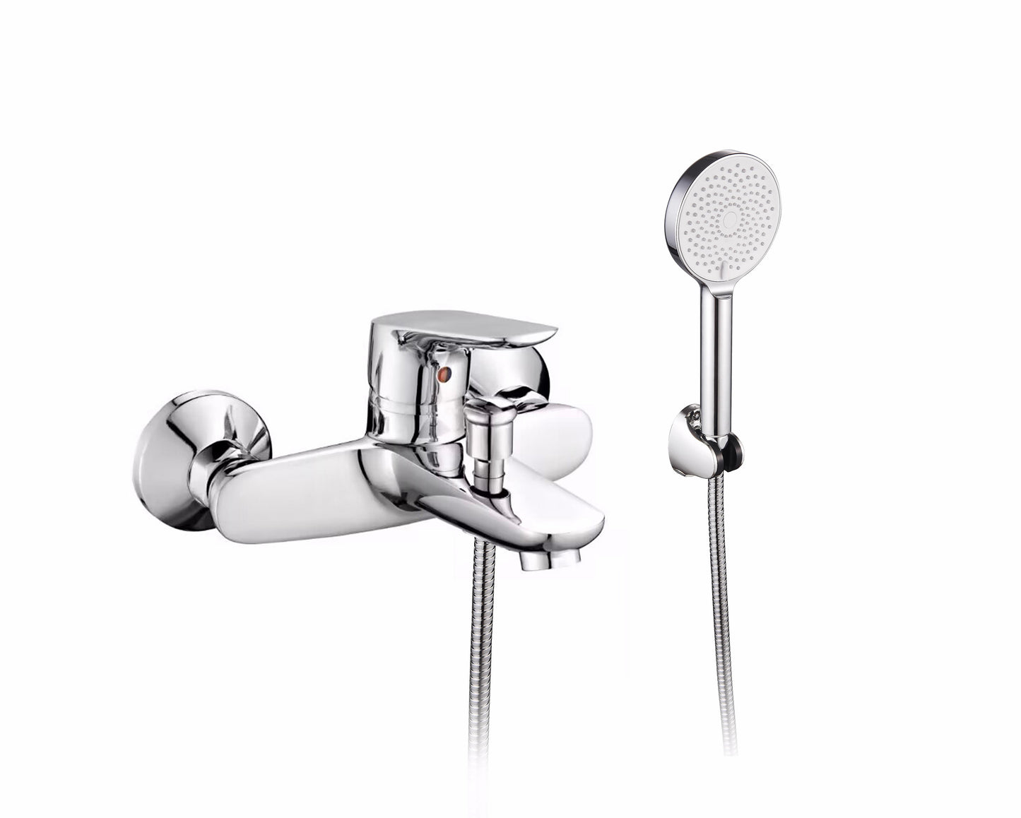 סוללה לאמבטיה עם צינור מזלף ומתלה