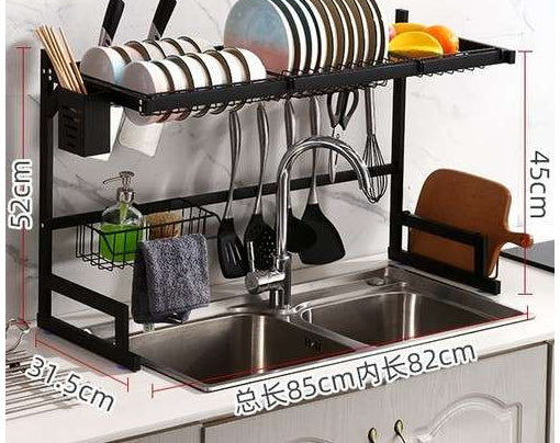 מתקן לייבוש כלים מעל כיור כפול