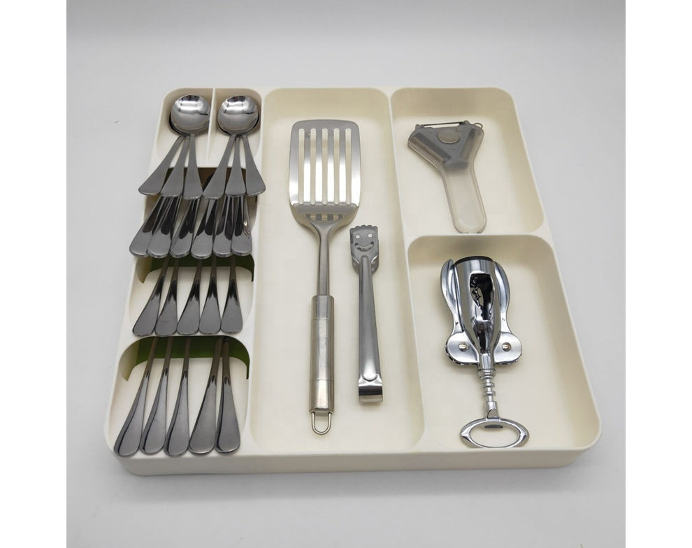 סט ארגוניות לסכו"ם - לבן