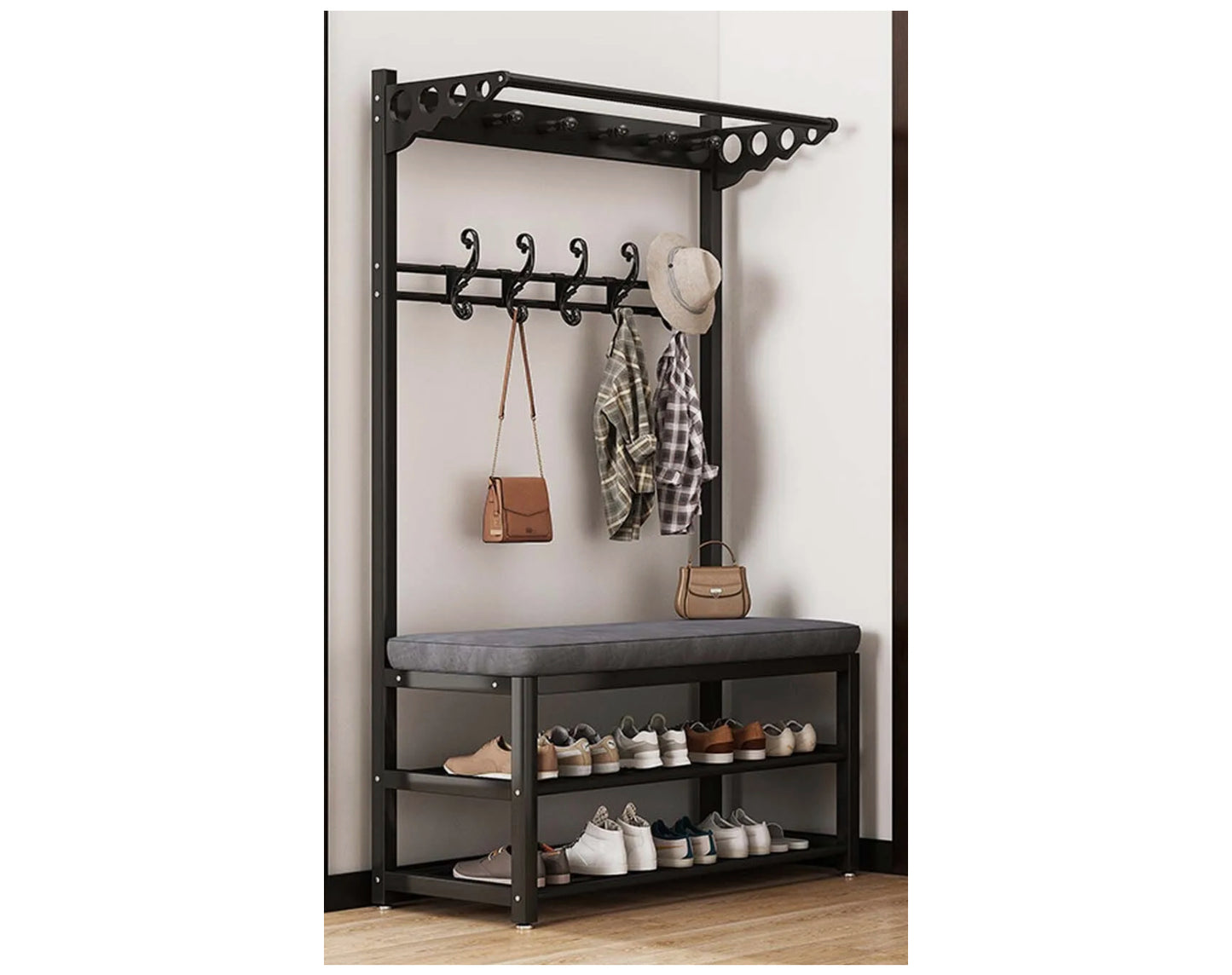 ספסל התארגנות רב-שימושי שחור