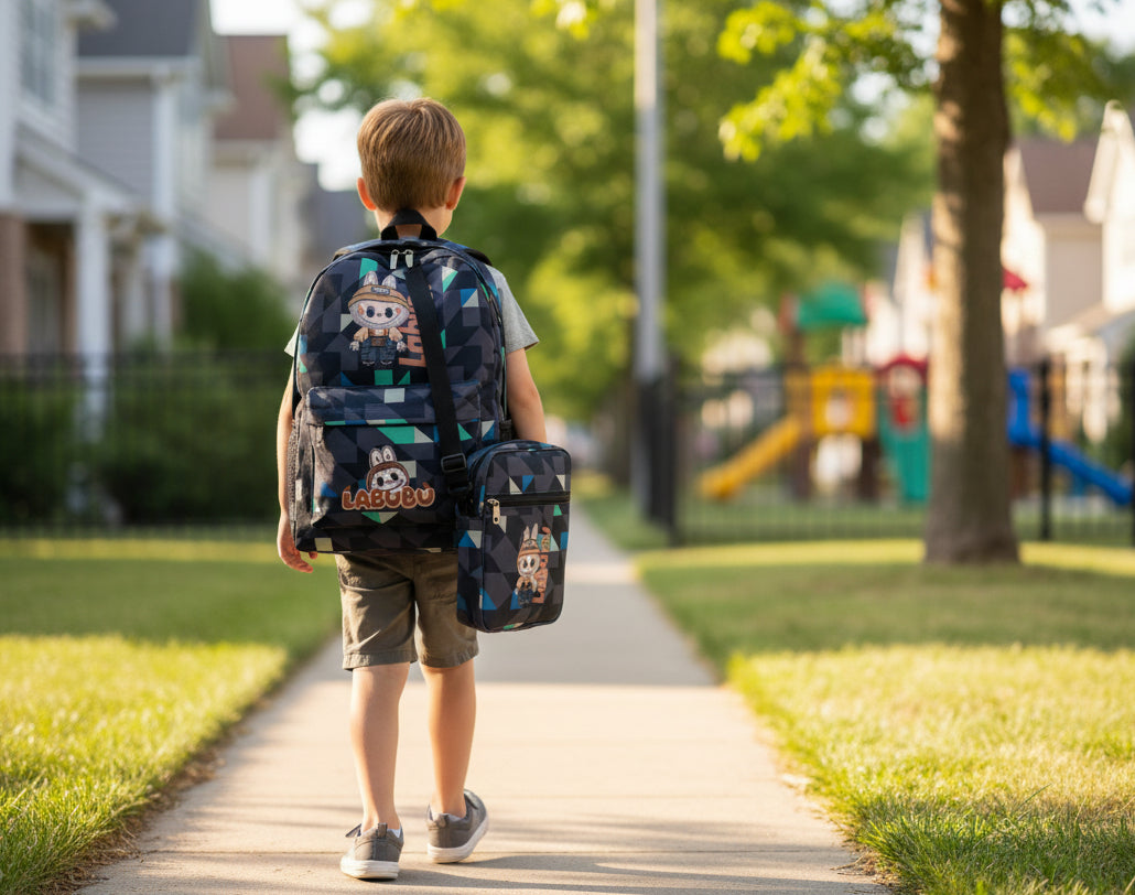 סט תיק גב לבובו צבע חשמל