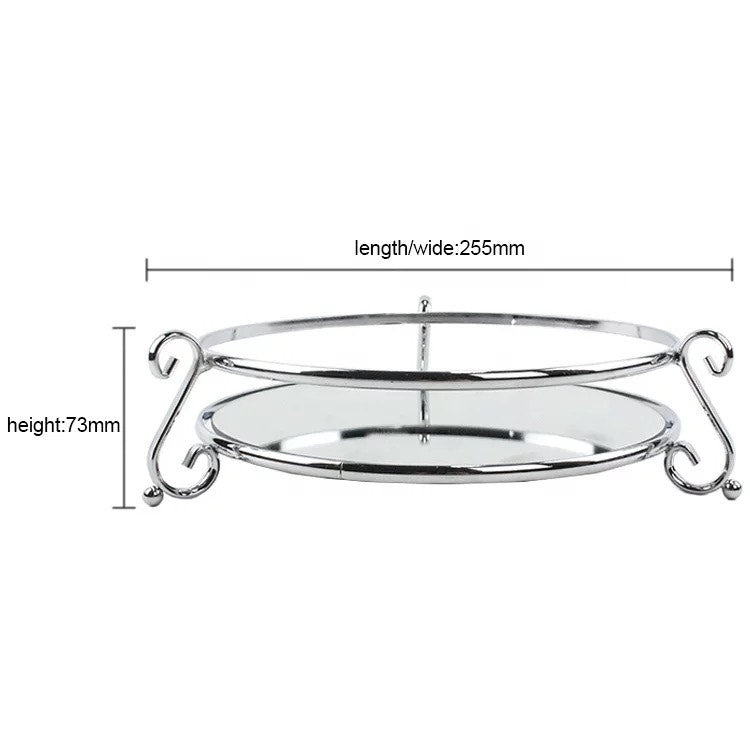 מגש דקורטיבי עגול בגוון כסף