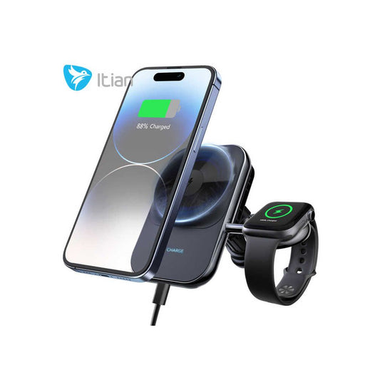 MagCharge Duo S15 – מטען אלחוטי מגנטי 2 ב-1 עם קירור לאייפון ול-Apple Watch