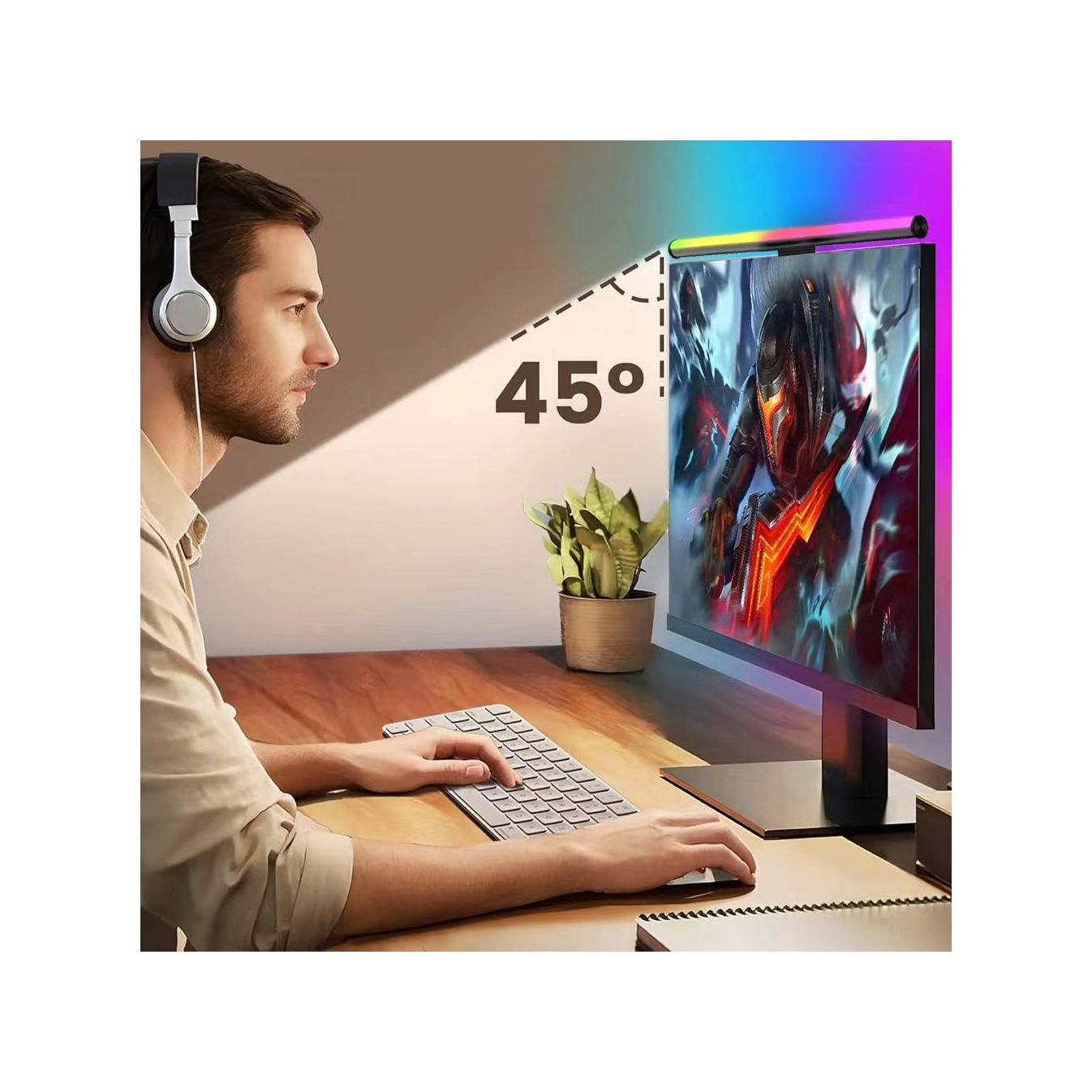 תאורת מסך חכמה עם שליטה