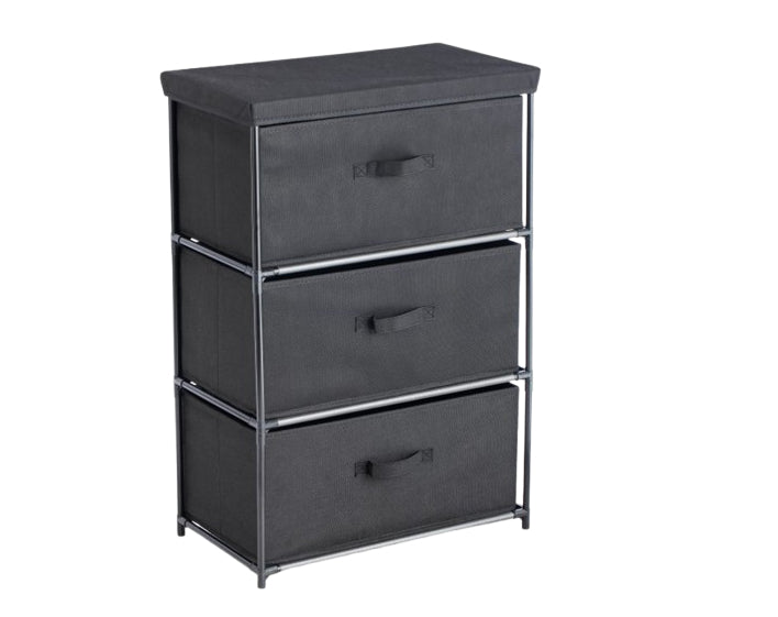 מגירת בד רחבה עם שלדת מתכת מחוזקת מידה תלת־קומתית