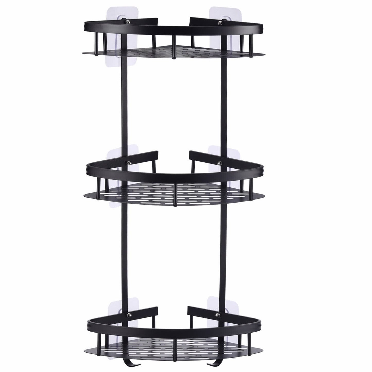 מתלה אחסון פינתי אלומיניום 3 קומות שחור 60*5*20.5