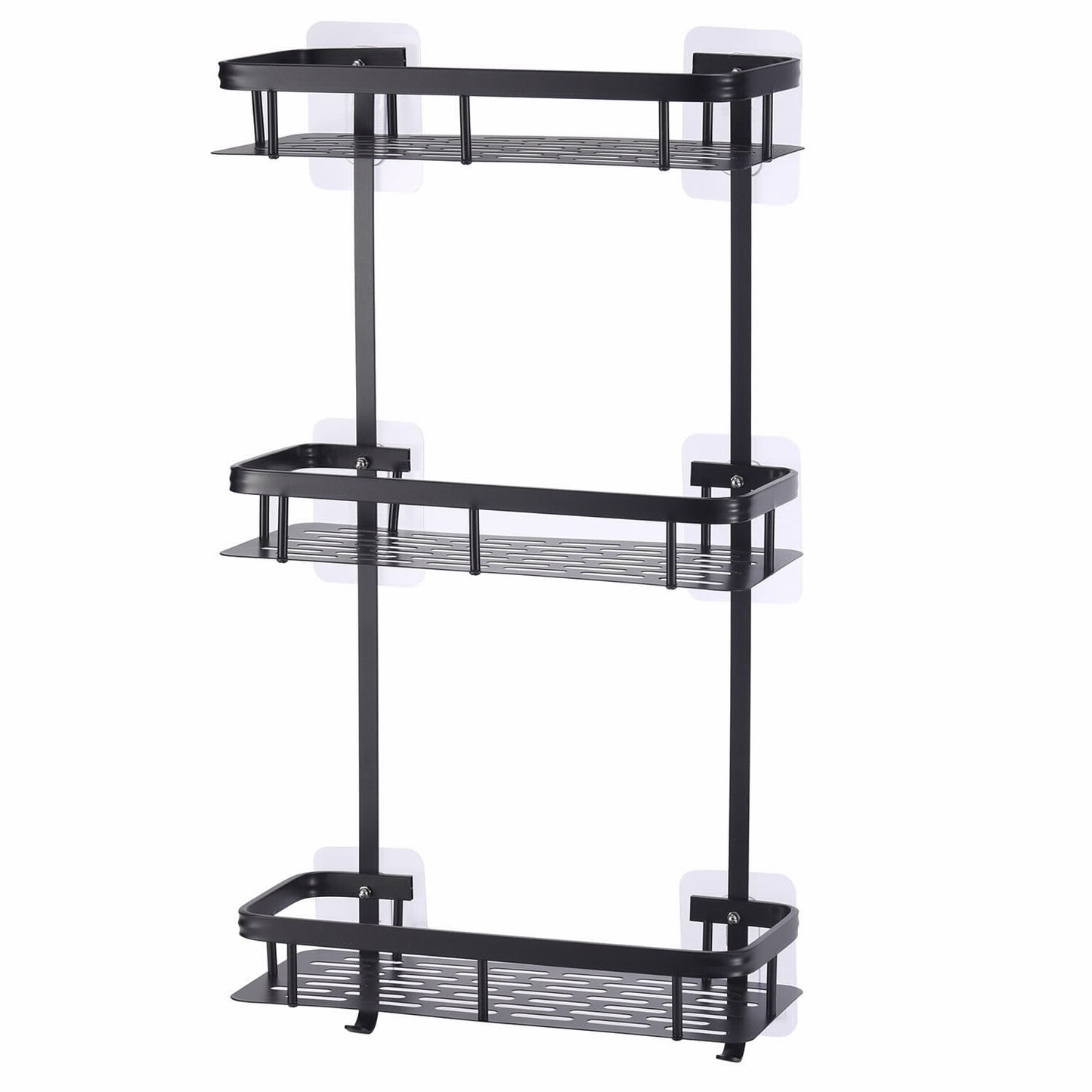 מתלה אחסון אלומיניום 3 קומות שחור 60*5*20.5