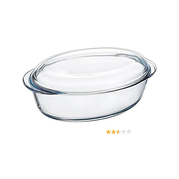 תבנית קדרה אובלית 3 ליטר + מכסה 1 ליטר Pyrex Essentials