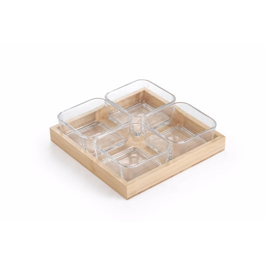 קברט זכוכית 4 תאים מרובע BAMBOO