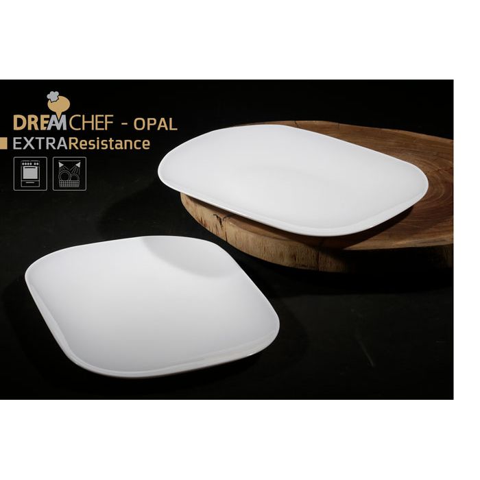 צלחת הגשה מלבנית Opal זכוכית מחוסמת 31 ס״מ