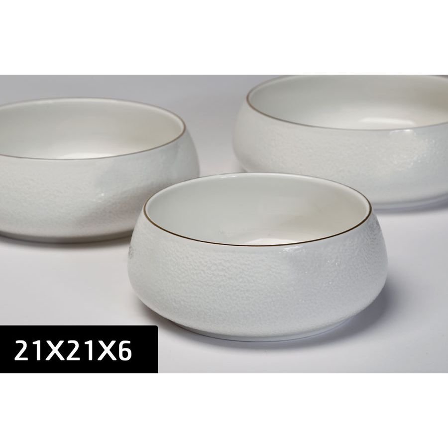 צלחת עמוקה 21X21 ס״מ SPECIAL WHITE/GOLD