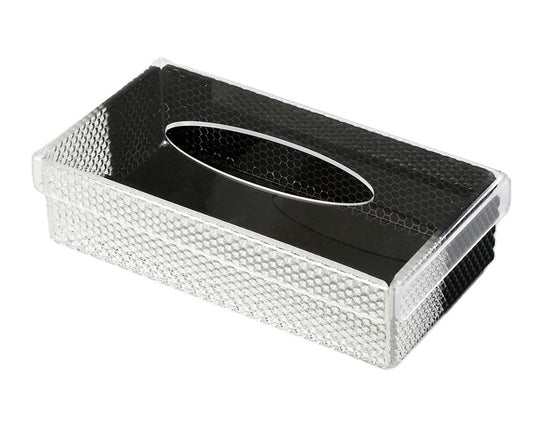 קופסה לטישו אקריליק שחור 21X12X6