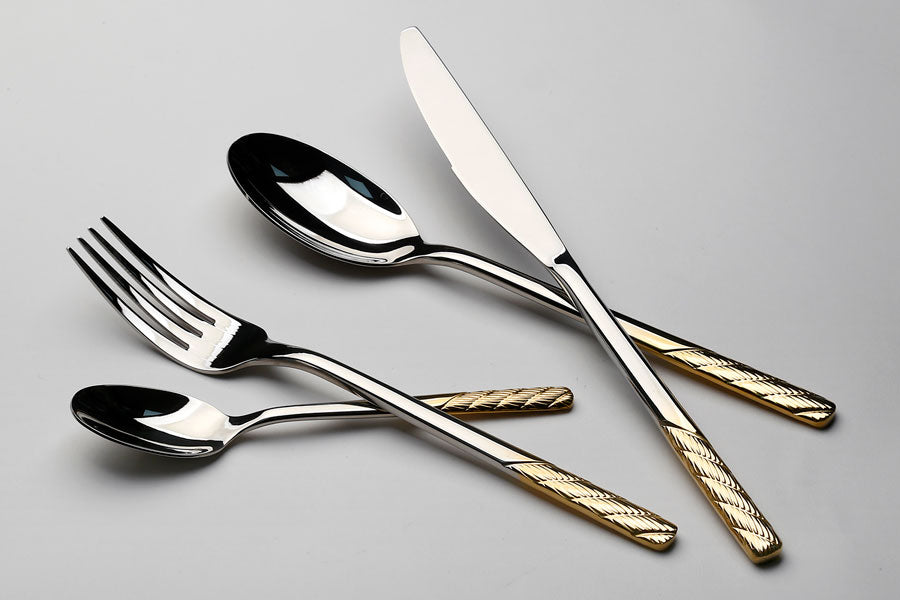 סט סכו"ם 24 חלקים נירוסטה דגם לוטוס 18/10inox304