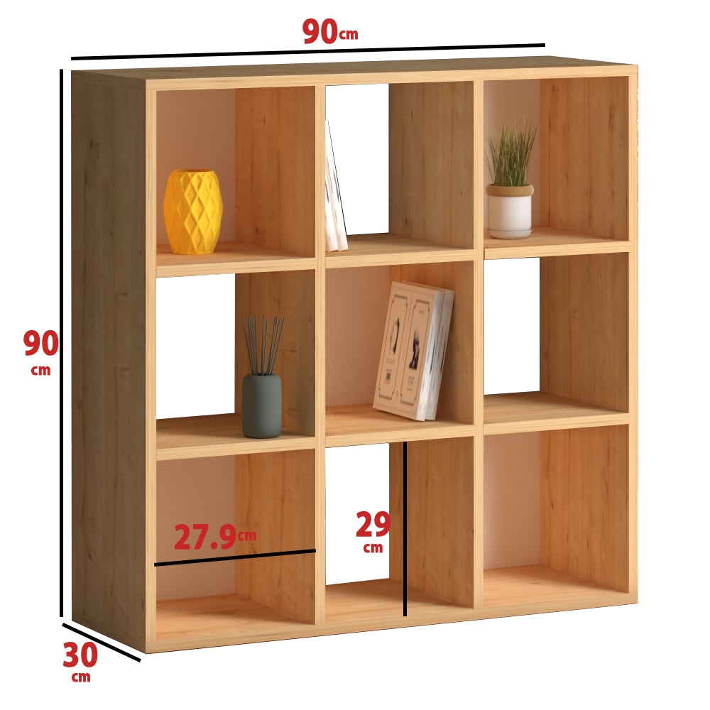 כוורת אחסון 9 תאים דגם שיר בגוון אלון
