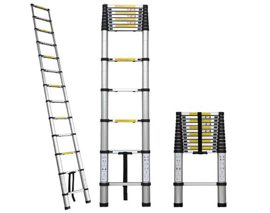 סולם אלומיניום טלסקופי בודד 3.8 מטרים – מותג TELESCOPIC