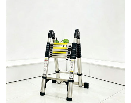 סולם נירוסטה כפול 3.8 מטרים – מותג TELESCOPIC