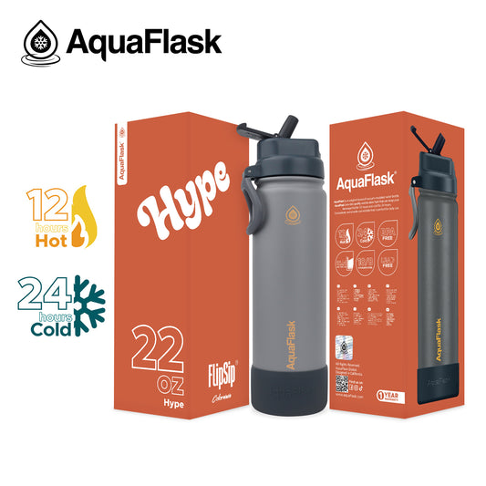 בקבוק שתייה תרמי Hype הייפ אפור כהה מעושן FLIP SIP Colorwave s2 נפח 650 מייל