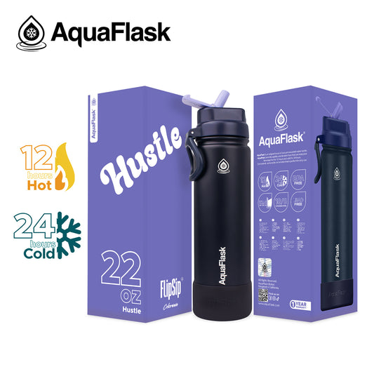 בקבוק שתייה תרמי Hustle האסל כחול סגול עמוק FLIP SIP Colorwave s2 נפח 650 מייל