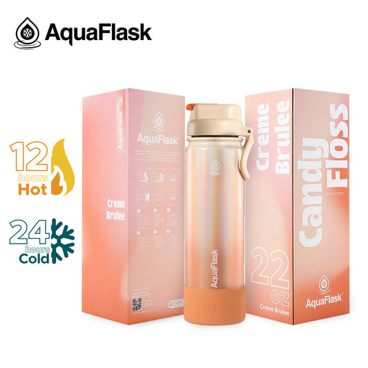 בקבוק שתייה תרמי Creme Brulee קרם ברולה כרמל עדין CANDY FLOSS FLIP SIP נפח 650 מייל.
