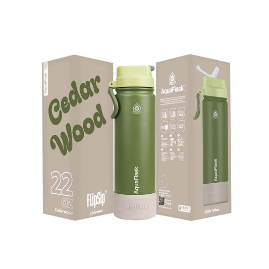 בקבוק שתייה תרמי Cedarwood עץ ארז ירוק טבעי FLIP SIP Colorwave נפח 650 מייל
