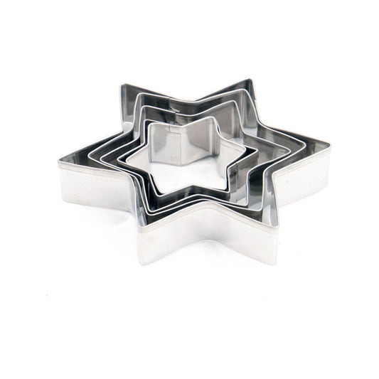 חותכני עוגיות נירוסטה 5 חלקים עגול/פרח/כוכב