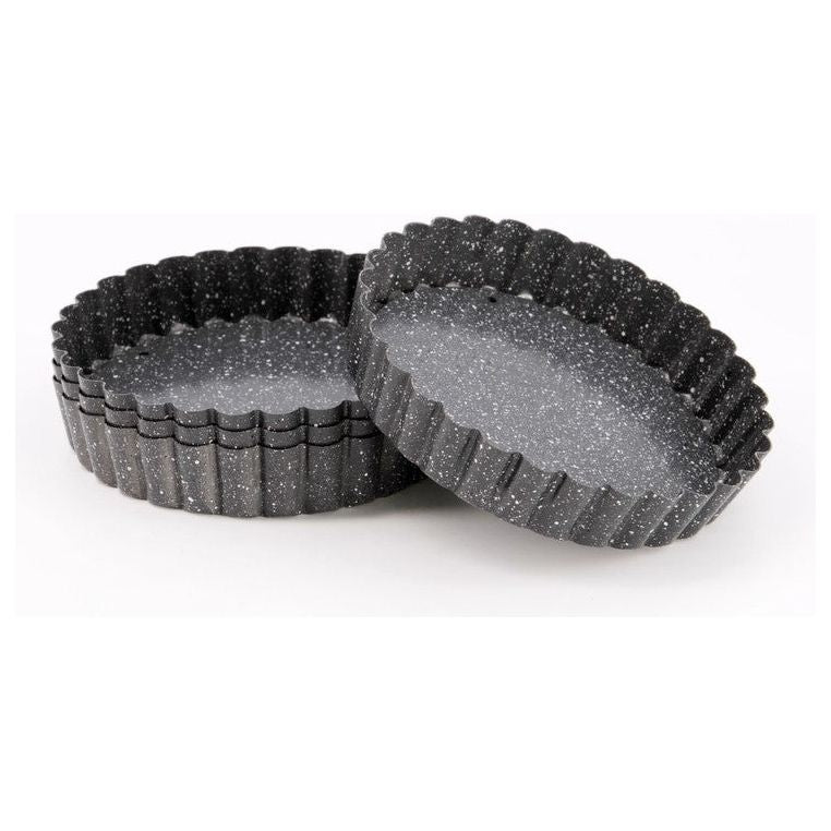 תבניות פאי מיני סט (4) 2.8*12 ס"מ קרבון סטיל Bake-it up אפור