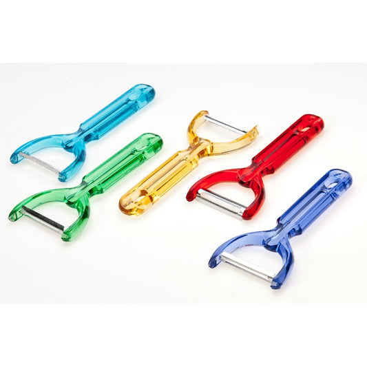 קולפן Y נירוסטה עם ידית פלסטיק צבעונית